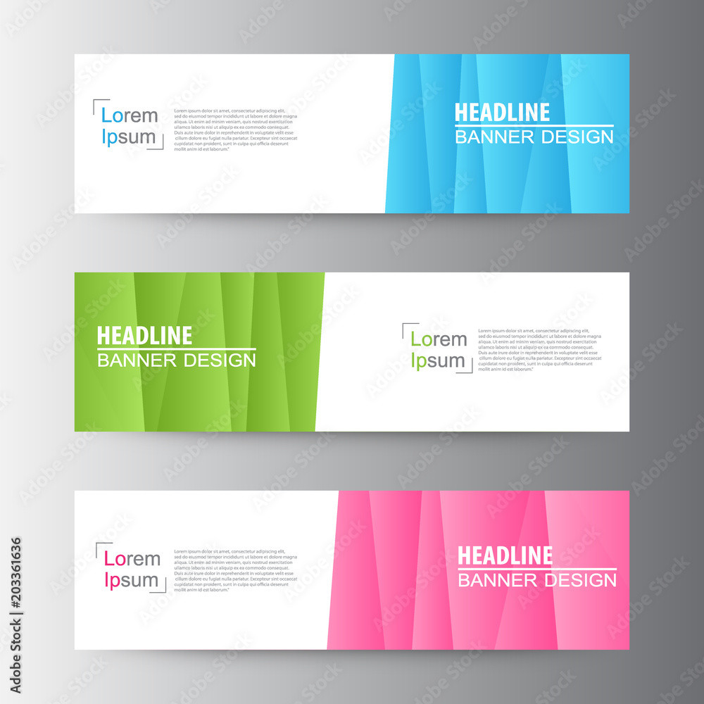 Fototapeta premium Abstract geometric vector Web banner design background, header Templates design.