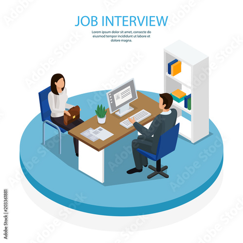 Employment Recruitment Isometric Background