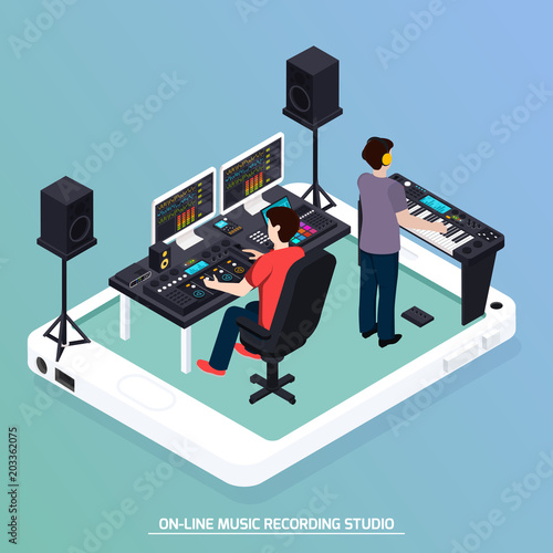 Production Music Isometric Composition