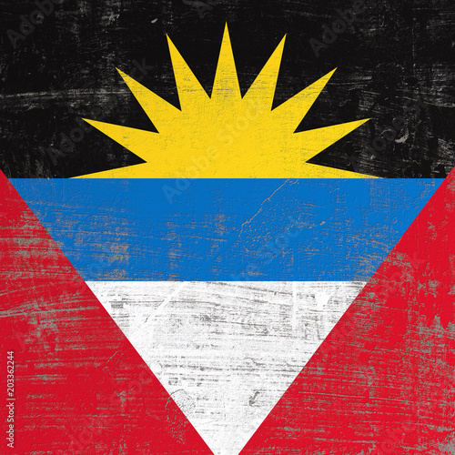 scratched Antigua and Barbuda flag