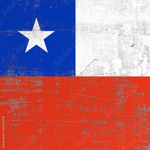 scratched Chile flag