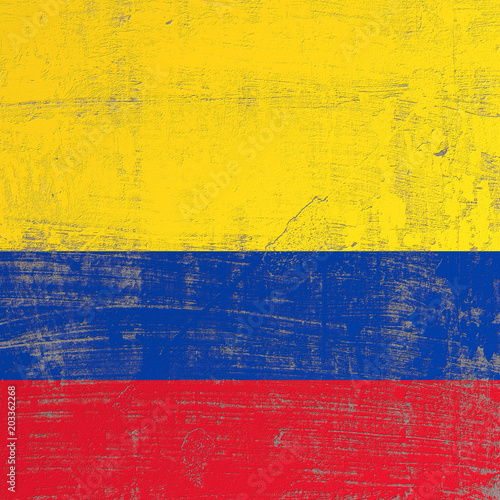 scratched Colombia flag
