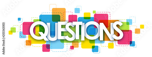 QUESTIONS colourful letters banner