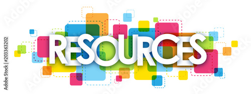RESOURCES colourful letters banner photo