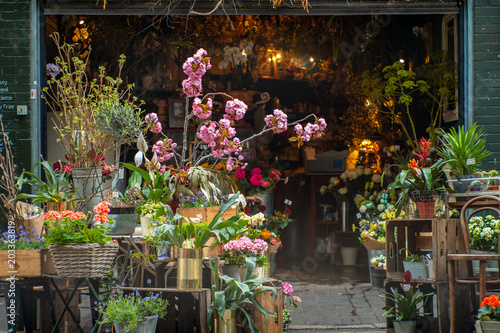 A florist in Borough Market-London, one of the most visited touristic places in the city photo