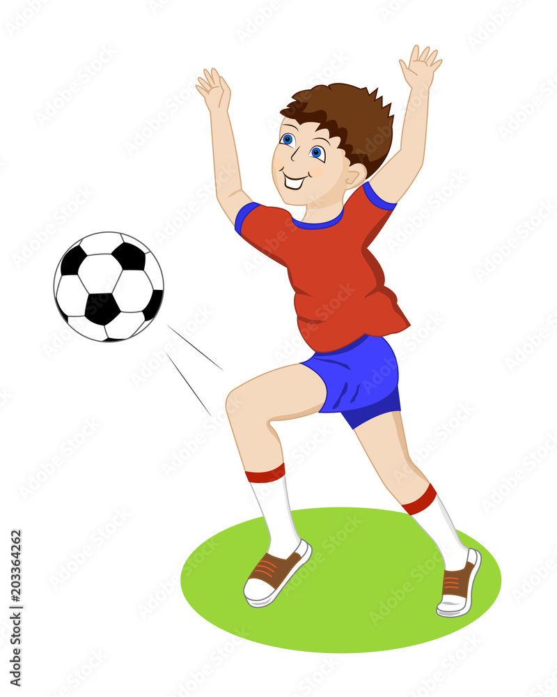 Boy with a ball. Vector illustration Boy with a ball. Vector illustration