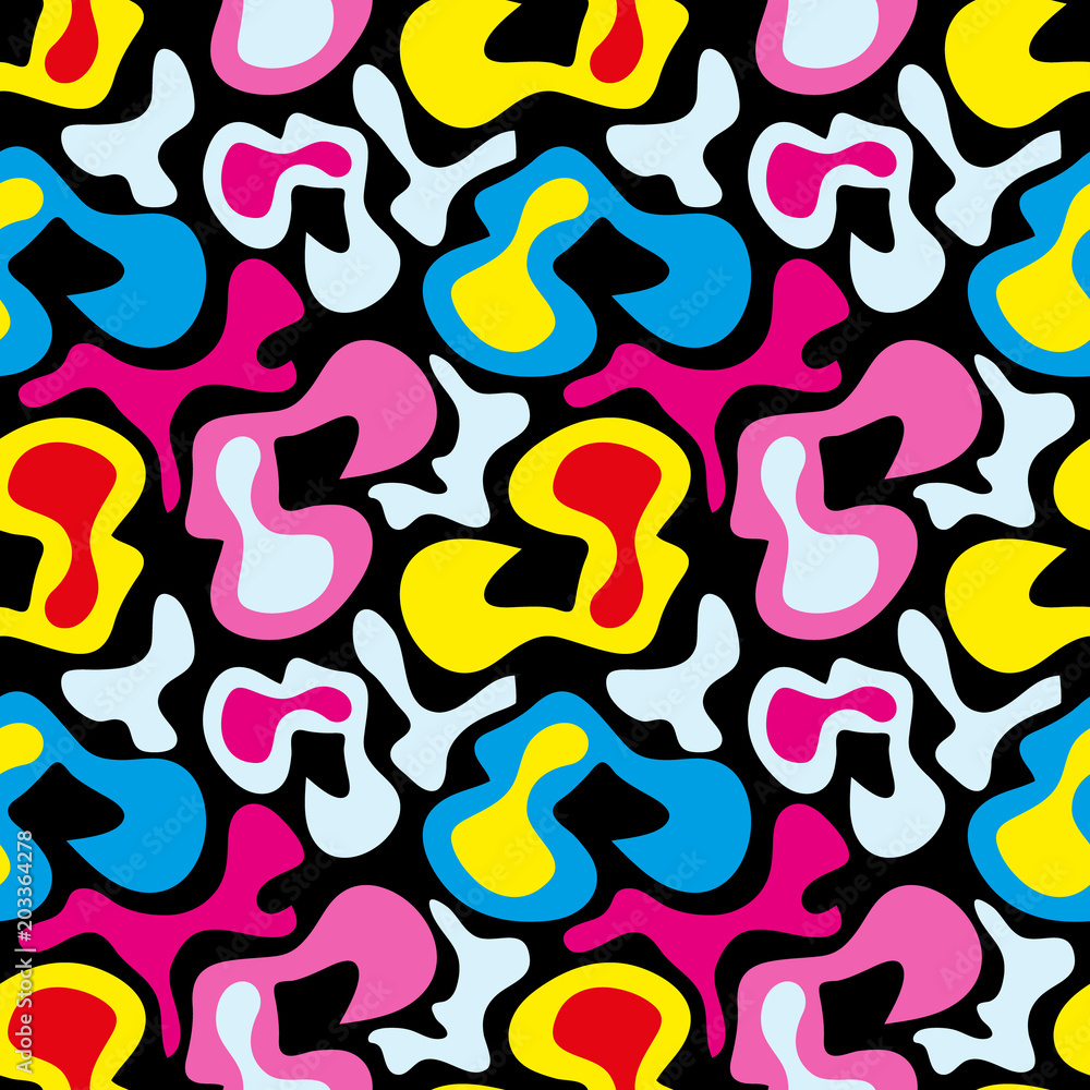 colored abstract seamless pattern in graffiti style quality vector illustration for your design