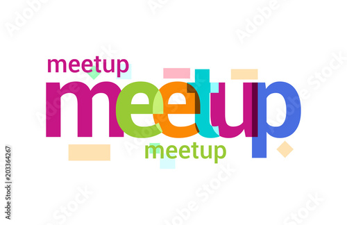 Meetup Overlapping vector Letter Design