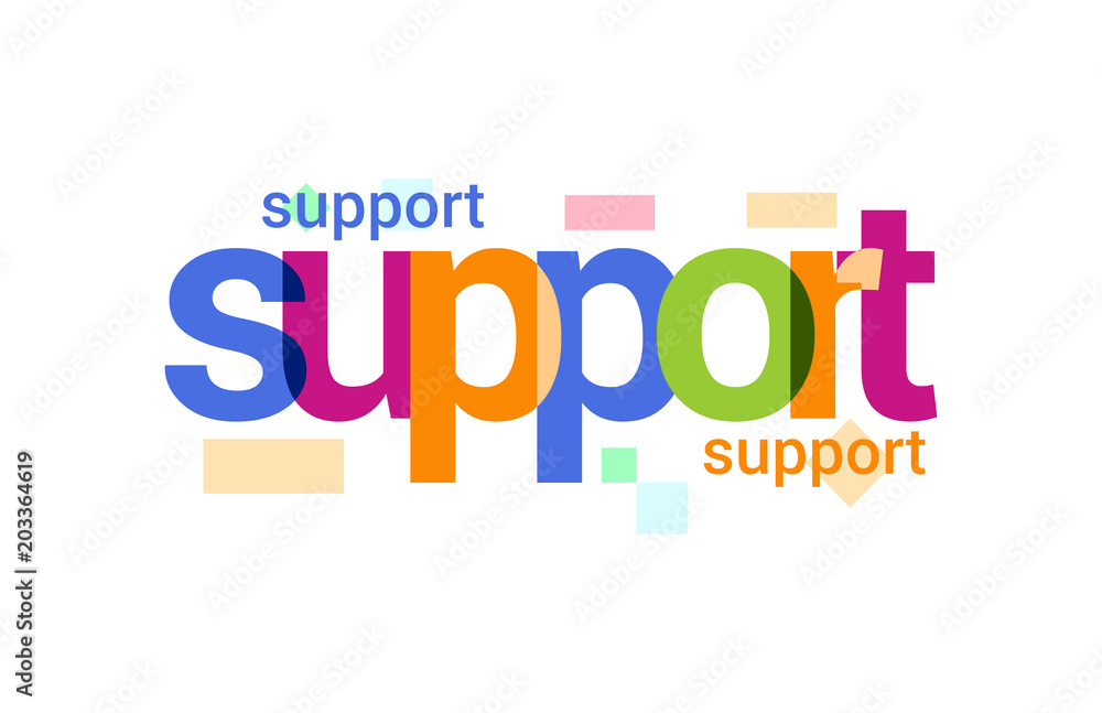 Support Overlapping vector Letter Design Support Overlapping vector Letter Design