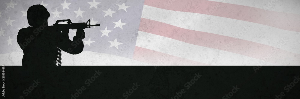 Fototapeta premium Composite image of american flag