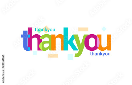 Thank You Overlapping vector Letter Design