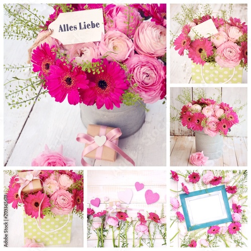 Blumenstrauß Collage - Früh...