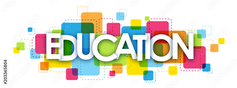EDUCATION Colourful Vector Letters Icon