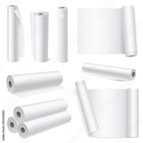 Scroll Paper Realistic Set