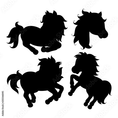 Adorable cartoon horse silhouettes.