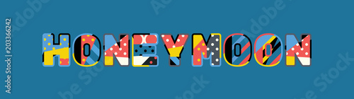 Honeymoon Concept Word Art Illustration