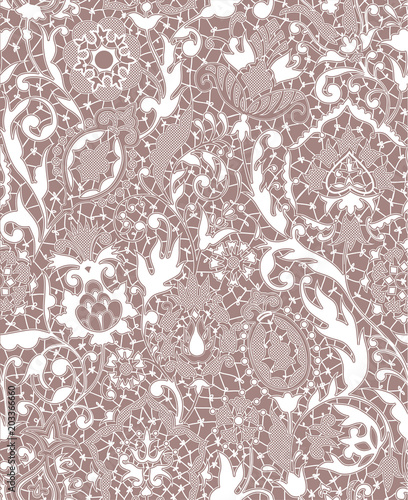 seamless lace pattern with flowers