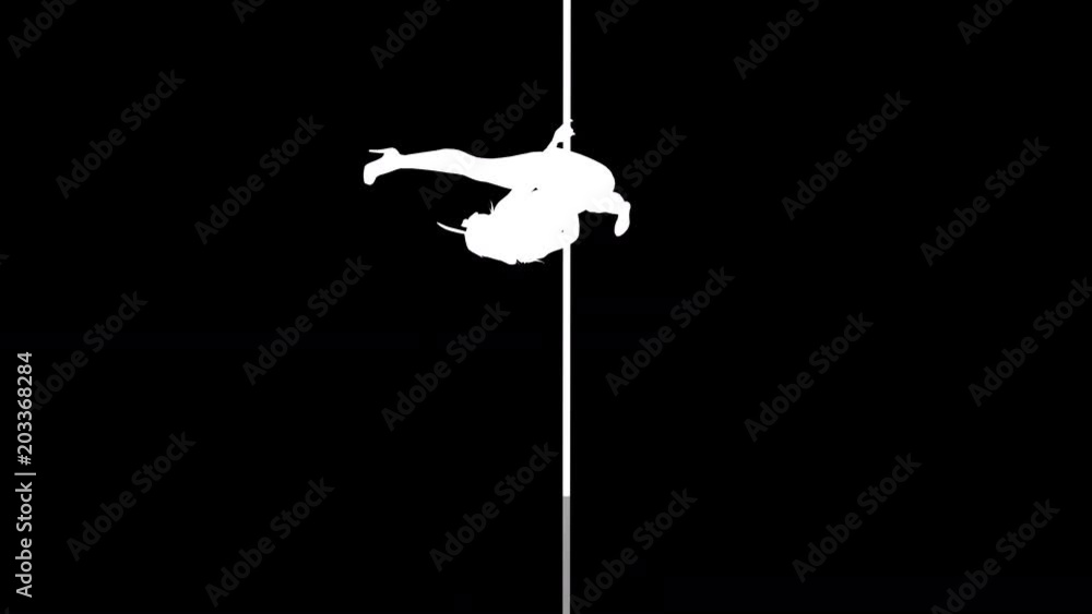 Silhouette of a sexy woman pole dancing on black background. Silhouette of a sexy woman pole dancing on black background.