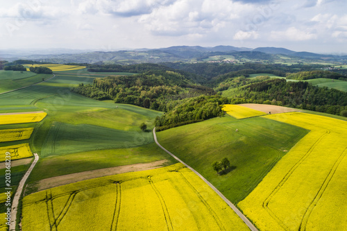 Hügellandschaft mit Rapsfelder - Luftaufnahme Burgenland (A) © Christian Krammer