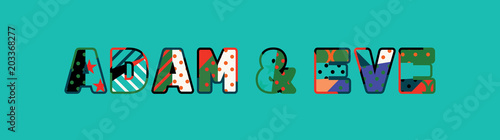 Adam & Eve Concept Word Art Illustration