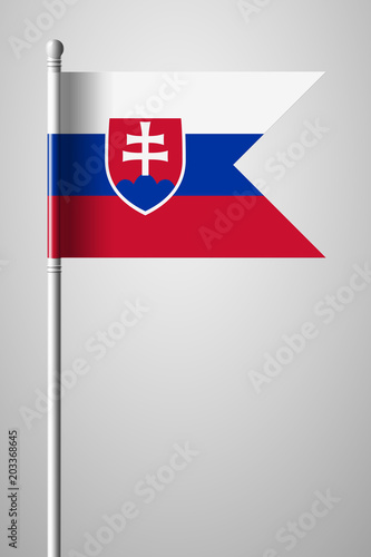 Free Download Flag of Slovakia. National Flag on Flagpole. Isolated Illustration on Gray - GFXLoad