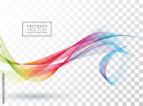 Abstract Wave Design on Transparent Background. Vector Illustration.