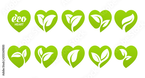 Icon set. Eco heart