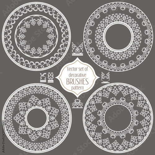 frame lace ornament set, pattern brush.
