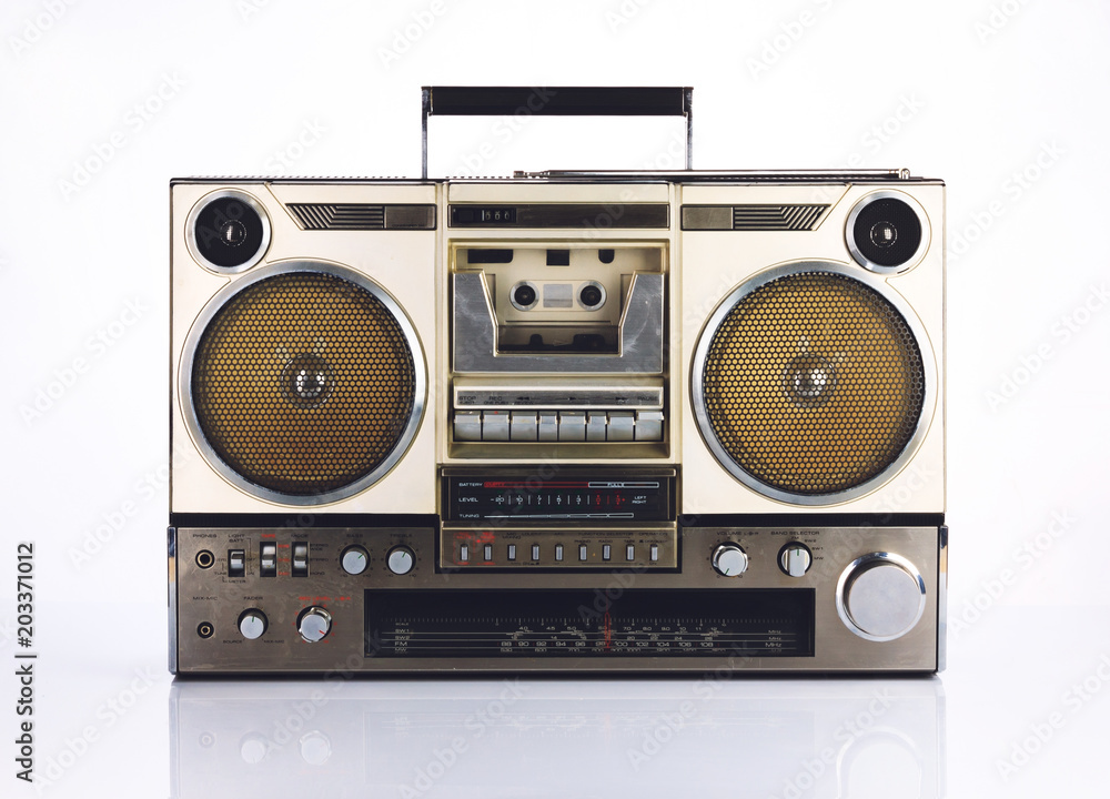 Stylish retro boombox on white Stylish retro boombox on white