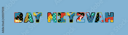 Bat Mitzvah Concept Word Art Illustration