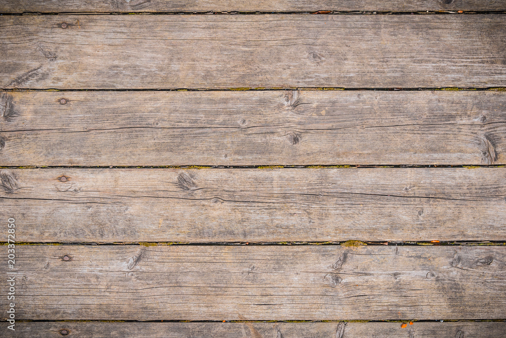 Old brown wooden floor or table of shabby boards with rough texture - retro background Old brown wooden floor or table of shabby boards with rough texture - retro background