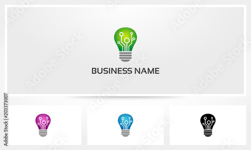 Lightbulb Node Digital Logo