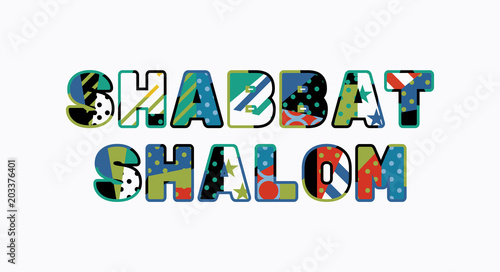 Shabbat Shalom Concept Word Art Illustration