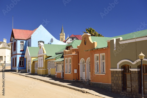 Historische Häuserreihe in Lüderitz, Namibia