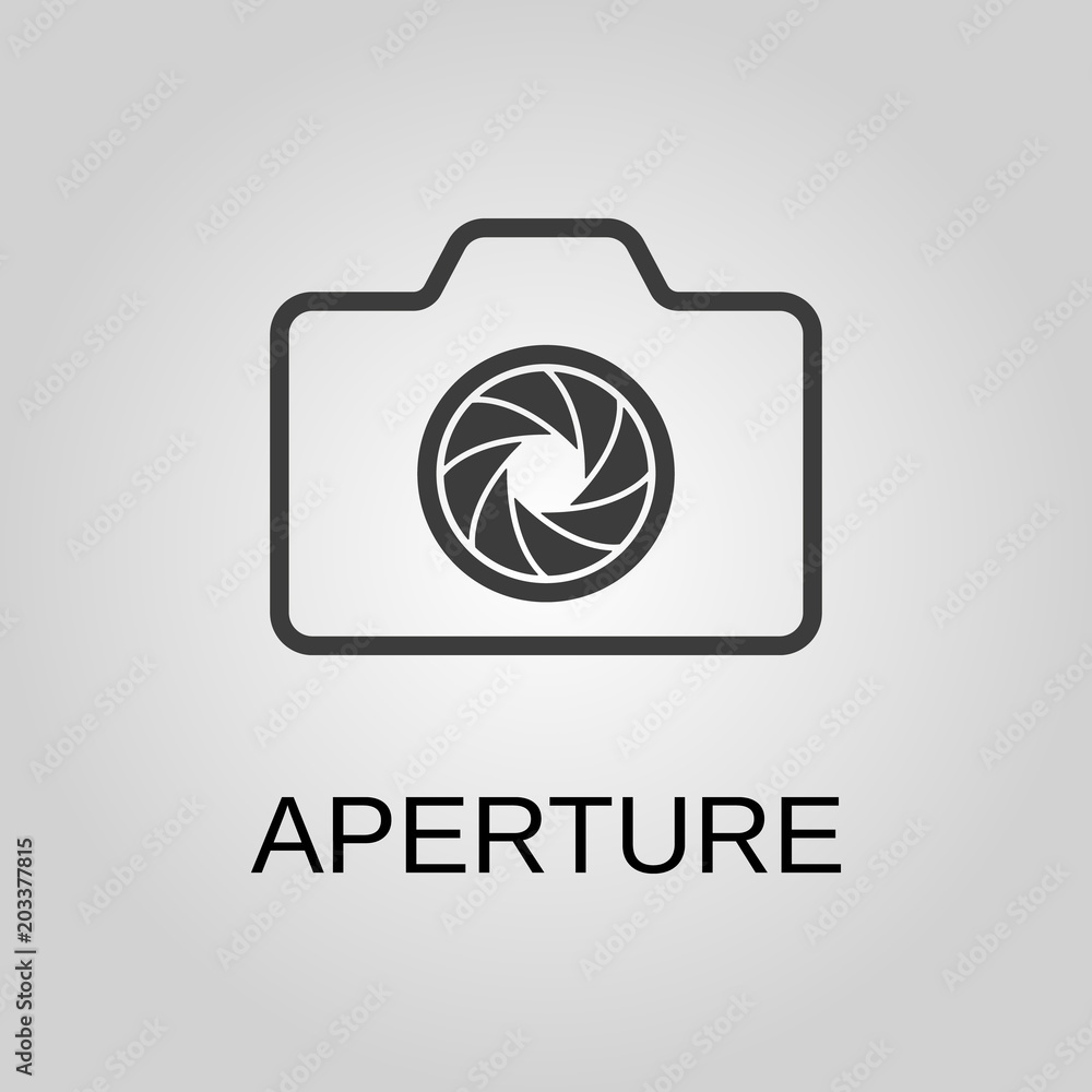 Aperture icon. Aperture symbol. Flat design. Stock - Vector illustration