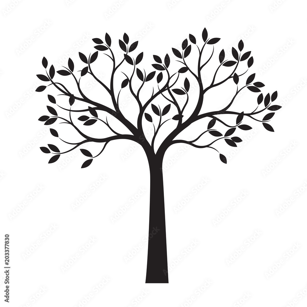 Obraz premium Black Tree. Vector Illustration.