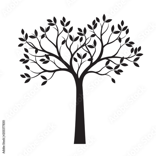 Black Tree. Vector Illustration. © topor