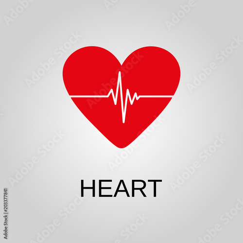 Heart icon. Heart symbol. Flat design. Stock - Vector illustration photo