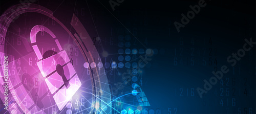 Technology security concept. Modern safety digital background
