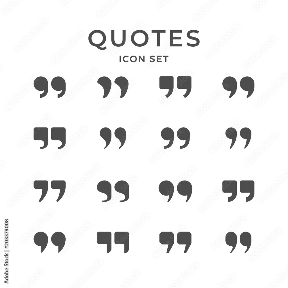 Set icons of quotes - obrazy, fototapety, plakaty 