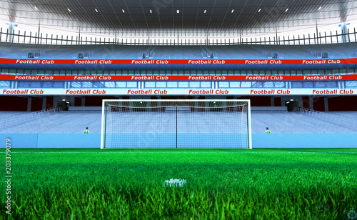 footboll stadium 3d rendering the imaginary soccer arena photo