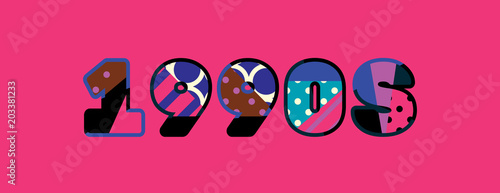 1990s Concept Word Art Illustration