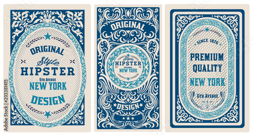 Old cards set with floral details.