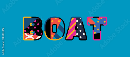 Boat Concept Word Art Illustration