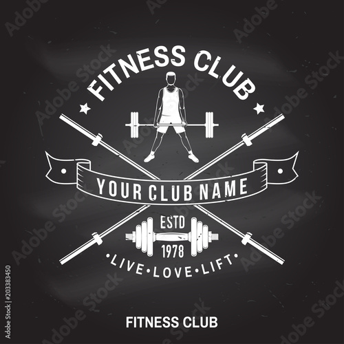 Fitness club badge. Vector. For fitness centers emblems, gym signs