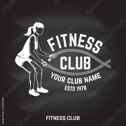 Fitness club badge. Vector illustration.