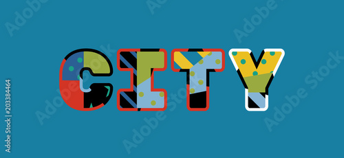 City Concept Word Art Illustration