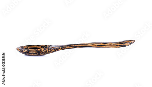 wood spoon on white background