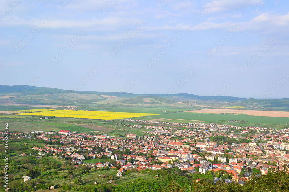 View of Sarospatak city, Hungary.