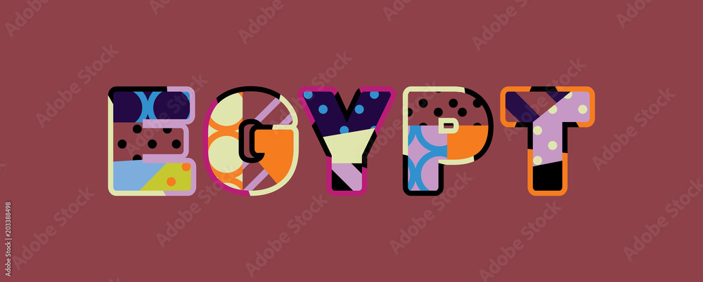 Fototapeta premium Egypt Concept Word Art Illustration